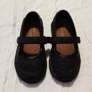 Toms Black Glitter Mary Janes
